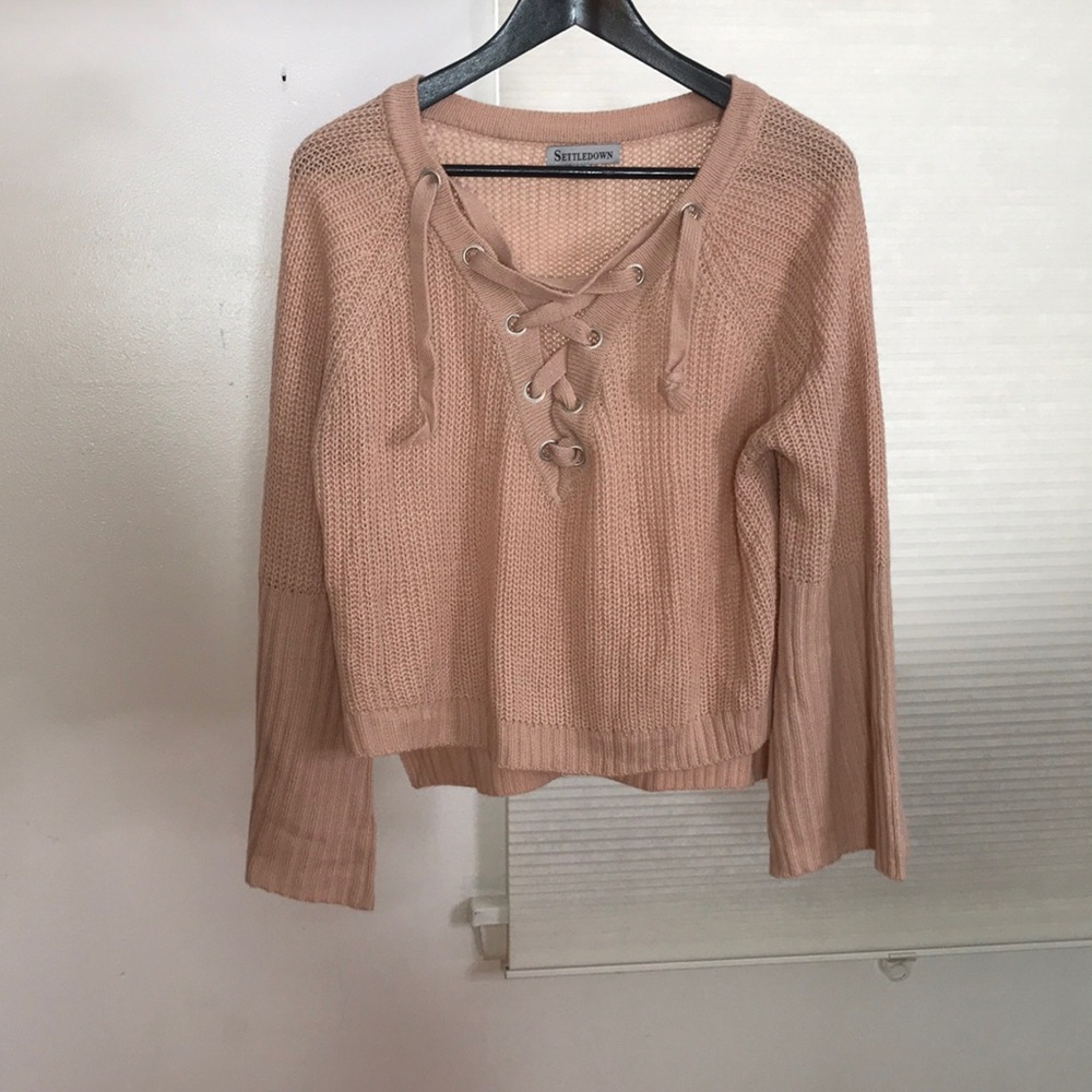 Pink cropped sweater